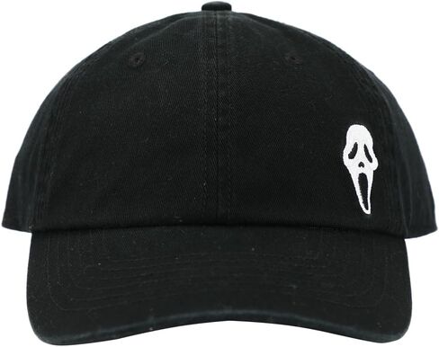 Ghostface Dad Plain Black Embroidered Patch Hat with pre-Curved Bill for Men in Kuwait