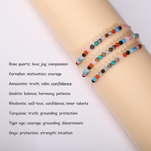 Natural Healing Crystal Bracelet Gifts for Girls Women, Happy 7-50 Year Old Birthday Milestone Bead Bracelets for Daughter Granddaughter Sister Niece Friends Mom Aunt Grandma in Kuwait