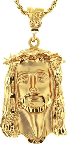 LIFETIME JEWELRY Face of Christ Pendant Necklace for Women & Men 24k Gold Plated in Kuwait