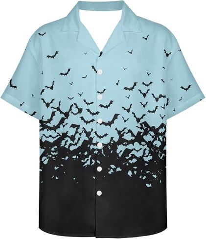 PinUp Angel Hawaiian Shirts for Men Short Sleeve Striped Shirt Button Down Beach Shirts Funky Color Block Shirt for Travel in Kuwait