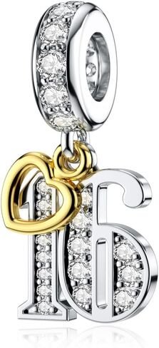 DALARAN Birthday Number 21st 30th 40th 50th Celebration Letter Charm for Pandora Bracelets Gift for Women Wife Sister Friends in Kuwait