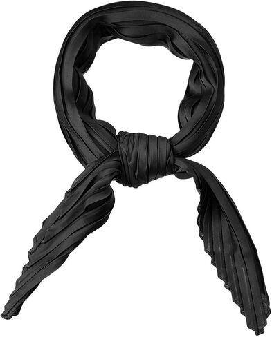 Allegra K Women Pleated Rhombus Head Scarf Wraps Scarves Neckerchief Bandana Solid Color in Kuwait