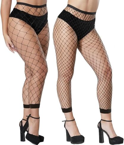 SAFSOU Fishnet Tights,Fishnet Body Suits Women,Fishnet Stockings For Women, Footless Tights For Women 2 Pairs in Kuwait