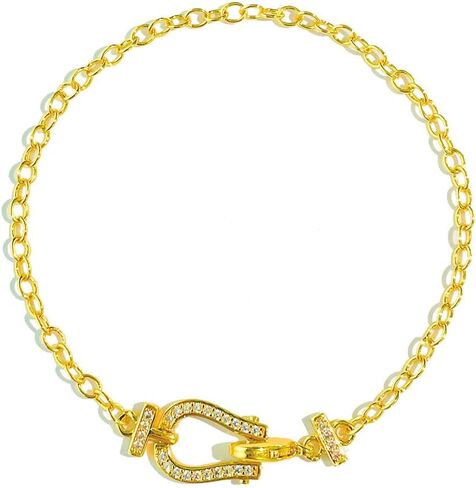 S Horseshoe Bracelet for Women with Copper and Cubic Zirconia,Horse Bracelet Jewelry Gifts for Mother Wife Girls Sister Wedding Birthday Christmas Mother's Valentine's Day,7.5" in Kuwait