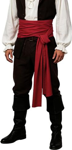 Pirate Sash Belt Medieval Renaissance Large Sash Halloween Costume Waist Sash Jack Belt Captain Props in Kuwait