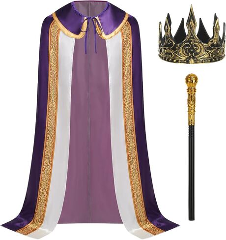 King Robe Queen Robe Cosplay Costume Medieval Prince King Costume Cape for Halloween Costume Party Accessory in Kuwait