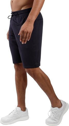 90 Degree By Reflex Mens Ultra Soft Terry Lounge Shorts with Drawstring and Side Pockets in Kuwait