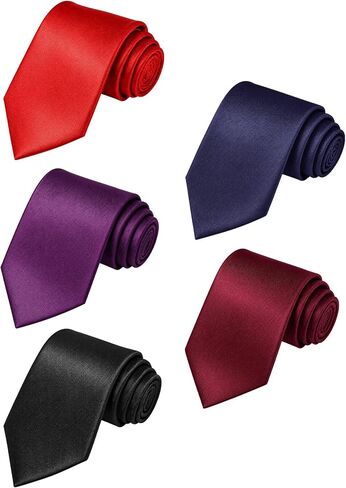MOHSILY Men's Lot 5 PCS Formal Tie Rice Flowers Neck Ties Silk Neckties Set of 5 in Kuwait