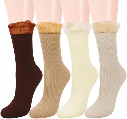 Benefeet Sox Womens Ruffle Socks Cute Cotton Crew Socks Frilly Slouch Dress Socks Lettuce Trim Turn-Cuff High Ankle Socks in Kuwait