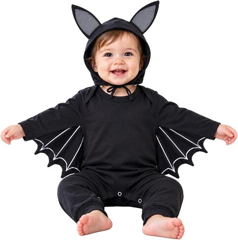 AGQT Infant Toddler Baby Boy Girls Halloween Bat Costume 2PCS Romper Size 0-24 Months in Kuwait