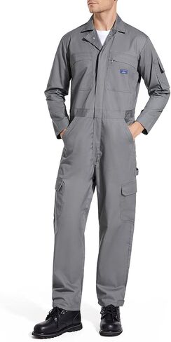 HISEA Men's Long Sleeve Coverall Big-Tall Work Jumpsuit in Kuwait