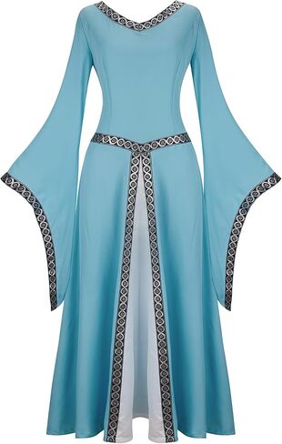 فستان Parlsdy النسائي من العصور الوسطى زي فيكتوري عصر النهضة فستان طويل أزياء أيرلندية فوق فستان كوسبلاي ريترو in Kuwait