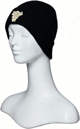 LoliMiss Anime Black Bull Embroidery Knit Beanie Hat in Kuwait