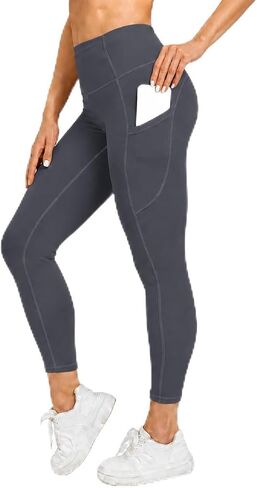 Match Womens High Waisted Active Yoga Pants with Pockets Tummy Control Workout Buttery Soft Leggings in Kuwait