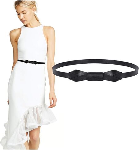 JASGOOD Women PU Leather Skinny Belt for Dress Adjustable Thin Waist Belt for Lady in Kuwait