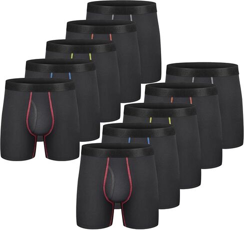 CONKEND Mens Underwear Cotton Boxer Briefs Comfy Breathable 6" Underwear Tagless Wide Waistband Boxer Briefs Multipack in Kuwait