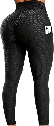 FITTOO Womens High Waisted Yoga Pants Tummy Control Scrunched Booty Leggings Workout Running Butt Lift Textured Tights in Kuwait