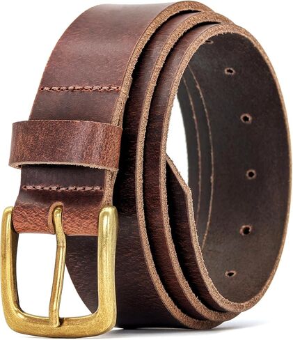 Ashford Ridge Made in England 34mm Full Hide Leather Belt with Brass Colour Buckle in Kuwait