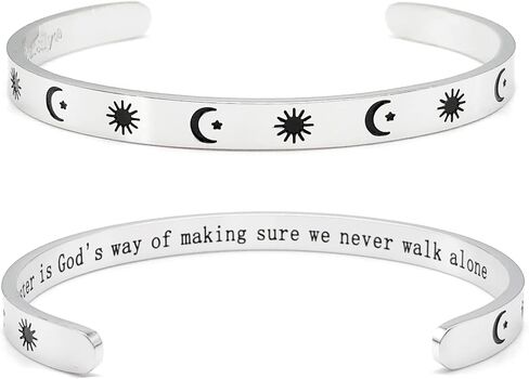 Inspirational Bracelets for Women Personalized Jewelry Gifts Cuff Bracelet with Sayings Motivational Bracelet with Hidden Message Engraved Bangles for Best Friend/Mom/Daughter in Kuwait