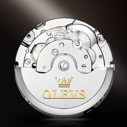 OLEVS Automatic Watch for Men Self Winding Mechanical Luxury Business Stainless Steel Multi Calendar Waterproof Luminous Wrist Watches in Kuwait