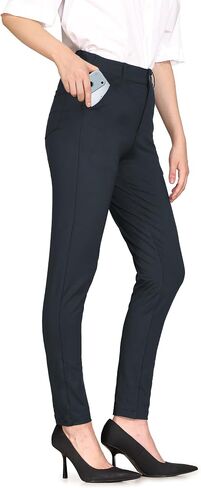 Bamans Womens Dress Pants Work Office Slacks Business Casual Stretch Skinny Leg with Pockets in Kuwait