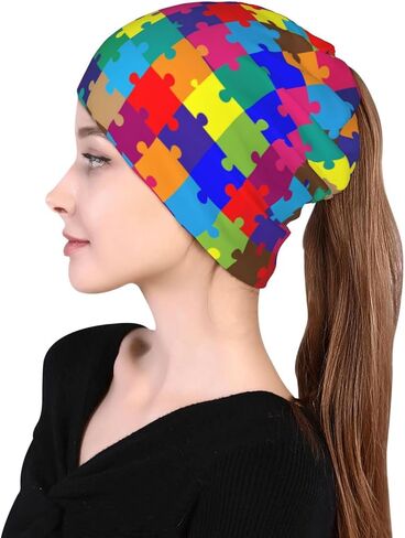 Skull Beanie Hat Baggy Slouchy Skull Chemo Beanies Cap Stretch Scarf Head Wrap Hip Hop Hats for Men Women Winter in Kuwait