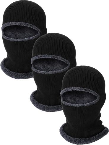 Bencailor 3 Pcs Winter Warm Knitted Balaclava Windproof Neck Warmer Hat Lined Ski Mask for Men Women Face Scarf Winter in Kuwait