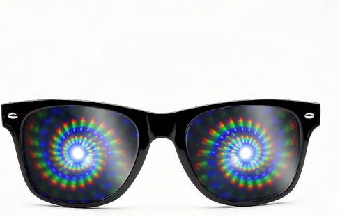GloFX Black Frame Halo Diffraction Glasses – Laser Etched for Halo Light Effects, Durable & Flexible for Raves & Festivals in Kuwait