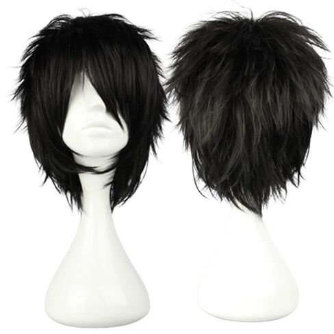 COSPLAZA Blonde Cosplay Wig Short Spiky Fluffy Heat Resistant Layered Synthetic Hair Men Women Halloween Party Wig in Kuwait