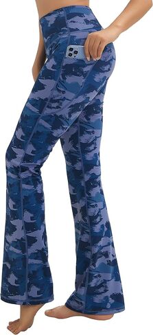 BUBBLELIME 29"/31"/33"/35"/37" Women High Waist Bootlegs Yoga Pants Tummy Control Bootcut Workout Flared Out Pockets in Kuwait