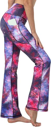 BUBBLELIME 29"/31"/33"/35"/37" Women High Waist Bootlegs Yoga Pants Tummy Control Bootcut Workout Flared Out Pockets in Kuwait