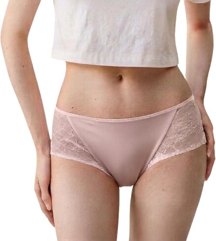 SilRiver Women's 100% Mulberry Silk Brief Panties,Lace Trim,Breathable Comfortable Hipster, Second Skin Underwear in Kuwait