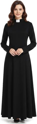 MYAYD Cassock Dress Robe Church Dress Choir Minister Clergy Pulpit Liturgical Uniform for Women Black in Kuwait