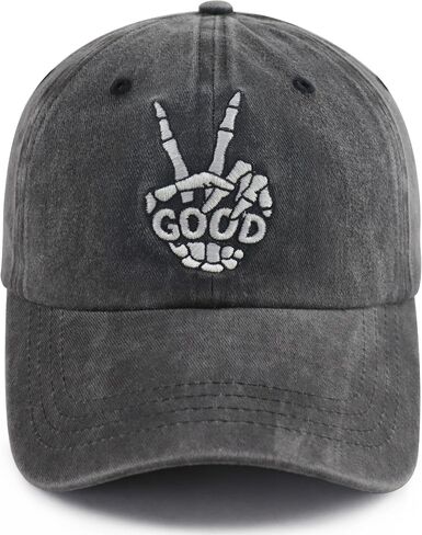 Skeleton Hand Hat for Men Women, Funny Adjustable Cottom Embroidered Skull Finger Baseball Cap in Kuwait
