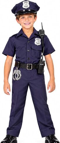 KIDIN Police Officers Costume for Kids Police Dress Up Halloween Cosplay Career Day Birthday Gifts in Kuwait