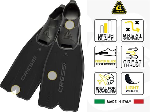 Cressi Adult Snorkeling Full Foot Pocket Fins, Good Thrust, Light Fin, Rondinella: designed and made in Italy in Kuwait