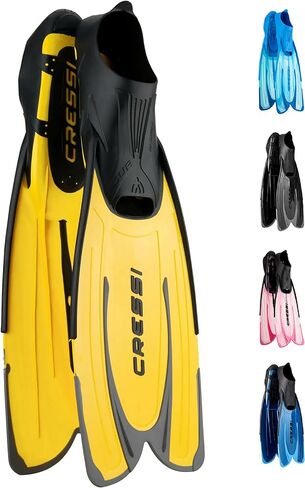 Cressi Adult Snorkeling Fins with Self-Adjustable Comfortable Full Foot Pocket | Perfect for Traveling | Agua: made in Italy in Kuwait