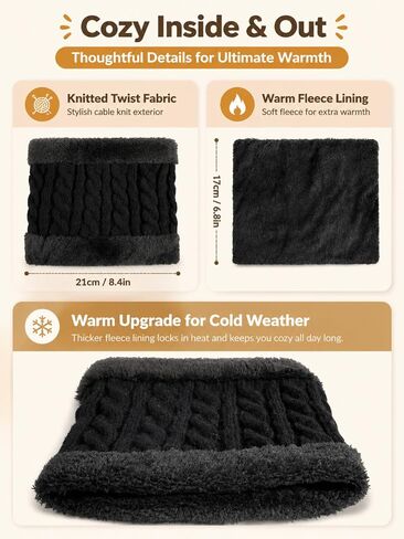 6 Pcs Women Winter Beanie Hat Scarf Touchscreen Gloves Set Knitted Fleece Pom Beanie Hat for Cold Winter Women in Saudi Arabia