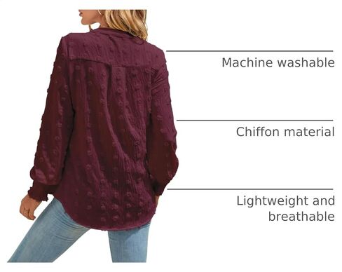 Blooming Jelly Womens Business Casual Tops Long Sleeve V Neck Dressy Office Work Fall Shirt Chiffon Blouse in Kuwait