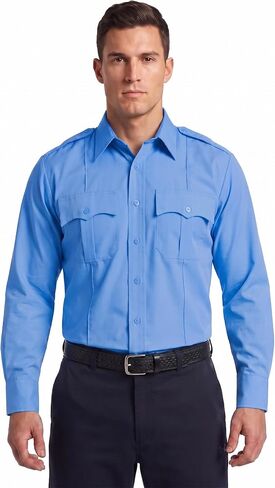 First Class 100% Polyester Long Sleeve Men's Uniform Shirt White in Kuwait