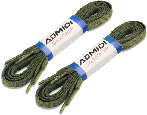 AOMIDI 2 Pair Flat Shoelaces 5/16" for Sneakers and Converse Shoelaces Replacements in Kuwait