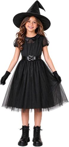 AGQT Witch Costumes Girls Halloween Dress Up Size 4-12 Years in Kuwait