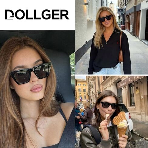 Dollger Square Cat Eye Sunglasses for Women Fashion Retro Classic Cateye Sunglasses UV400 Protection in Kuwait