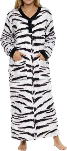Alexander Del Rossa Women's Soft Warm Fleece Nightgown, Long Kaftan with Pockets for Winter in Kuwait