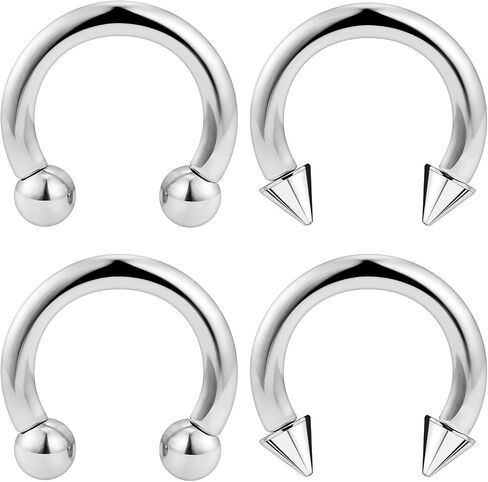 Dyknasz 2G 4G 6G 8G 10G 12G 14G 16G Circular Horseshoe Barbell Septum Rings Surgical Steel Heavy Gauges Earrings Stretching Kit Pierced Body Jewelry for Women Men 12mm 16mm in Kuwait