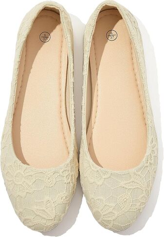 Dress Shoes for Women Round Toe Flats Shoes Lace Ballet Flats Dressy Comfortable Foldable Flats Low Heel in Kuwait