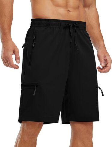 TBMPOY Men's Hiking Shorts with 5 Zip Pockets 9'' Lightweight Outdoor Work Athletic Travel Short for Men Casual Running in Kuwait