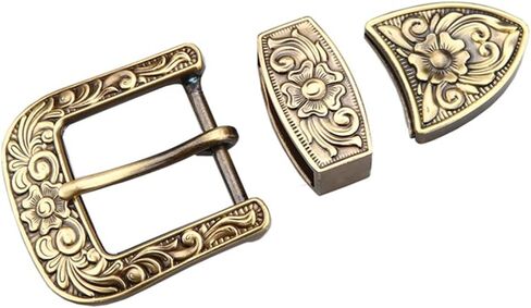 Men Western Cowboy Antique Belt Buckle Set Tang dynasty flower design in Kuwait