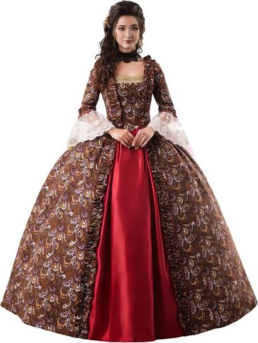 CountryWomen Victorian Dress for Women Long Party Dress Women's Rococo Masquerade Ball Gown in Kuwait