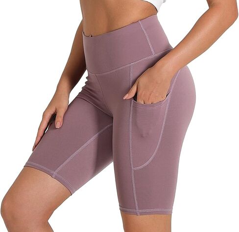 icyzone Biker Shorts for Women - High Waist Workout Running Yoga Exercise Gym Shorts with Pockets in Kuwait